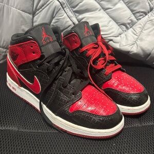 Jordan Black and Red High-Top Sneakers